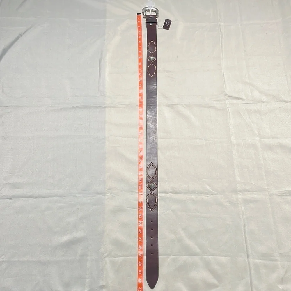 NEW Brown Italian Leather Belt with Silver Buckle